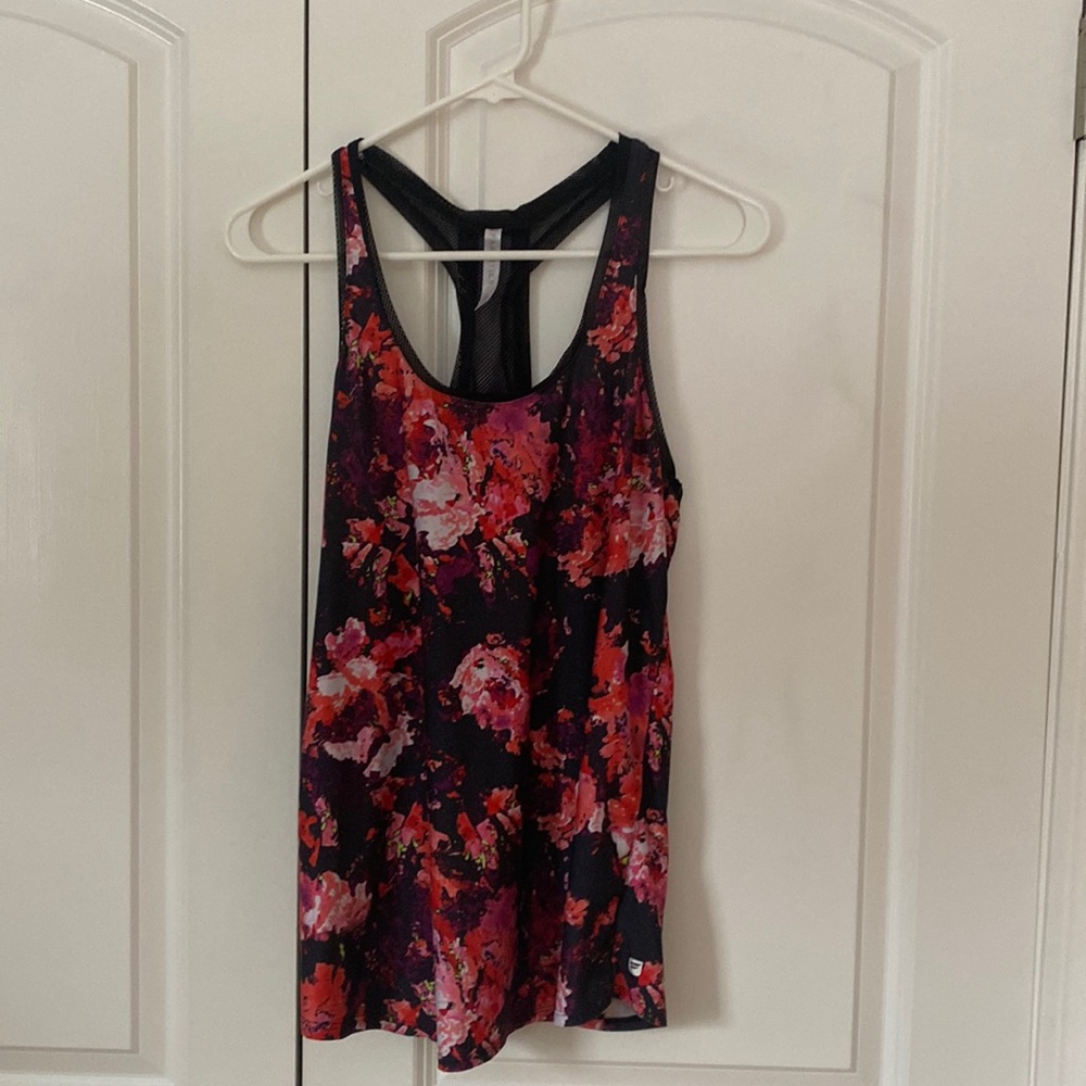 Fabletics racerback floral tank top Medium